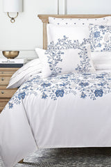 White T-400 Embroidered Quilt Cover Set