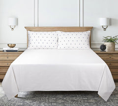White T-400 Embroidered Bed Sheet Set