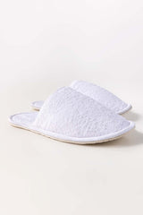 White Terry Slippers