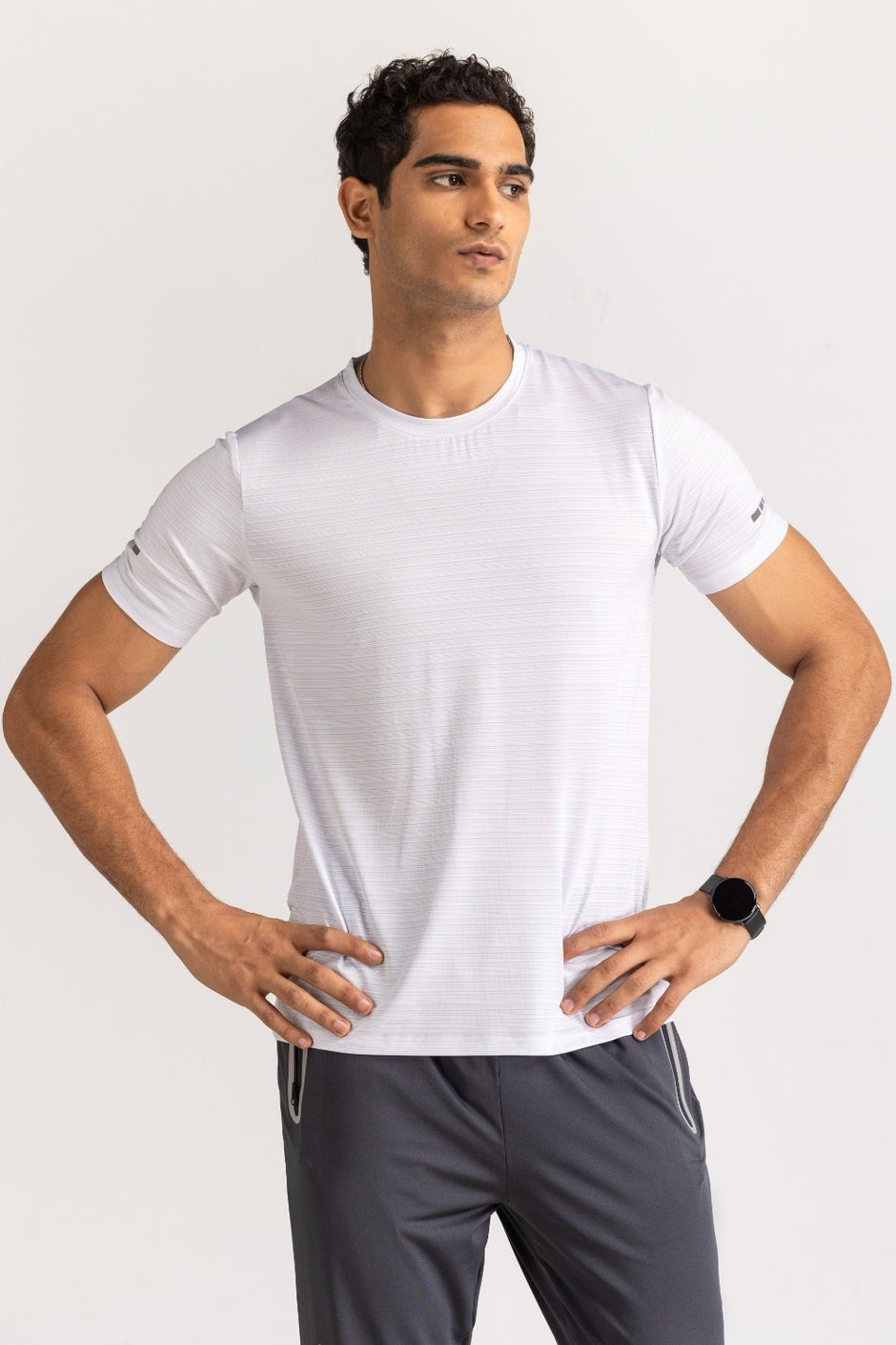 White Textured Tee AW-TS24-018