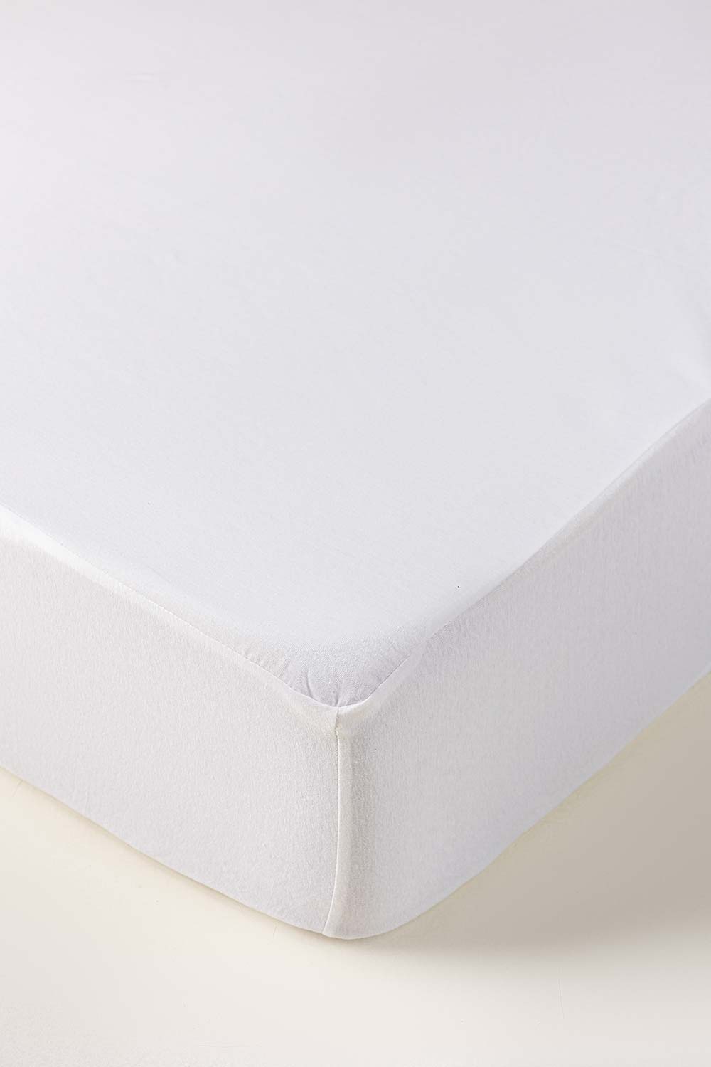White Water Repellent Jersey Fitted Sheet