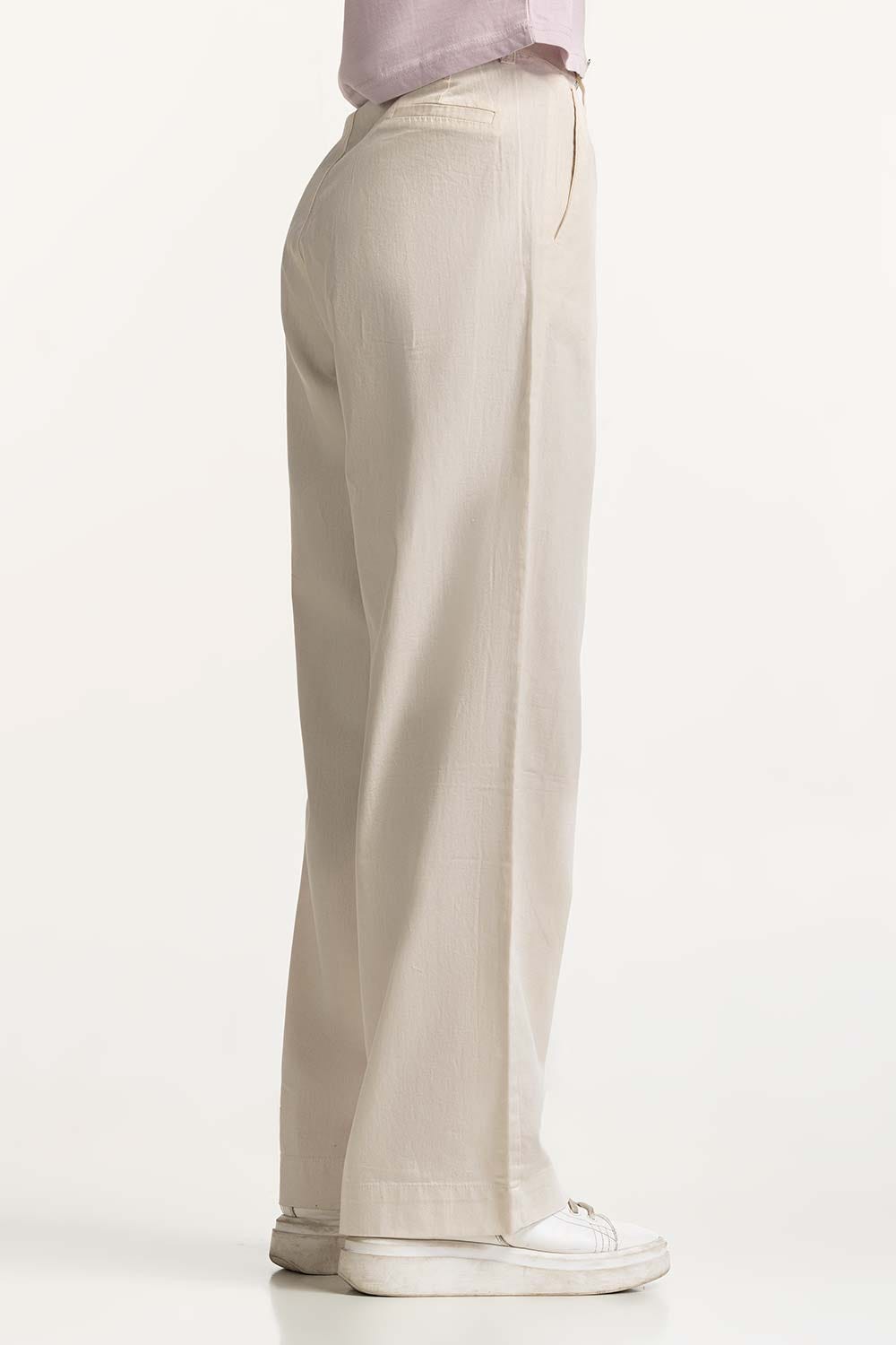 Wide Leg Cotton Linen Blend Trouser WM-NDJ-SS24-007