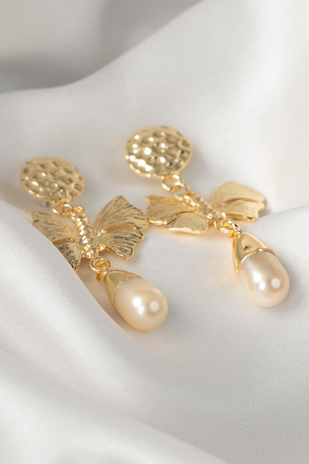 Wing Bead Drop Earring