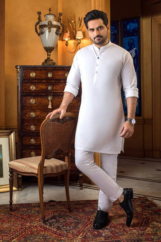 Off White Unstitched Fabric With Gift Box X-Series - Exclusive Collection Aquamarine