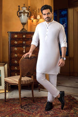 Off White Unstitched Fabric With Gift Box X-Series - Exclusive Collection Aquamarine