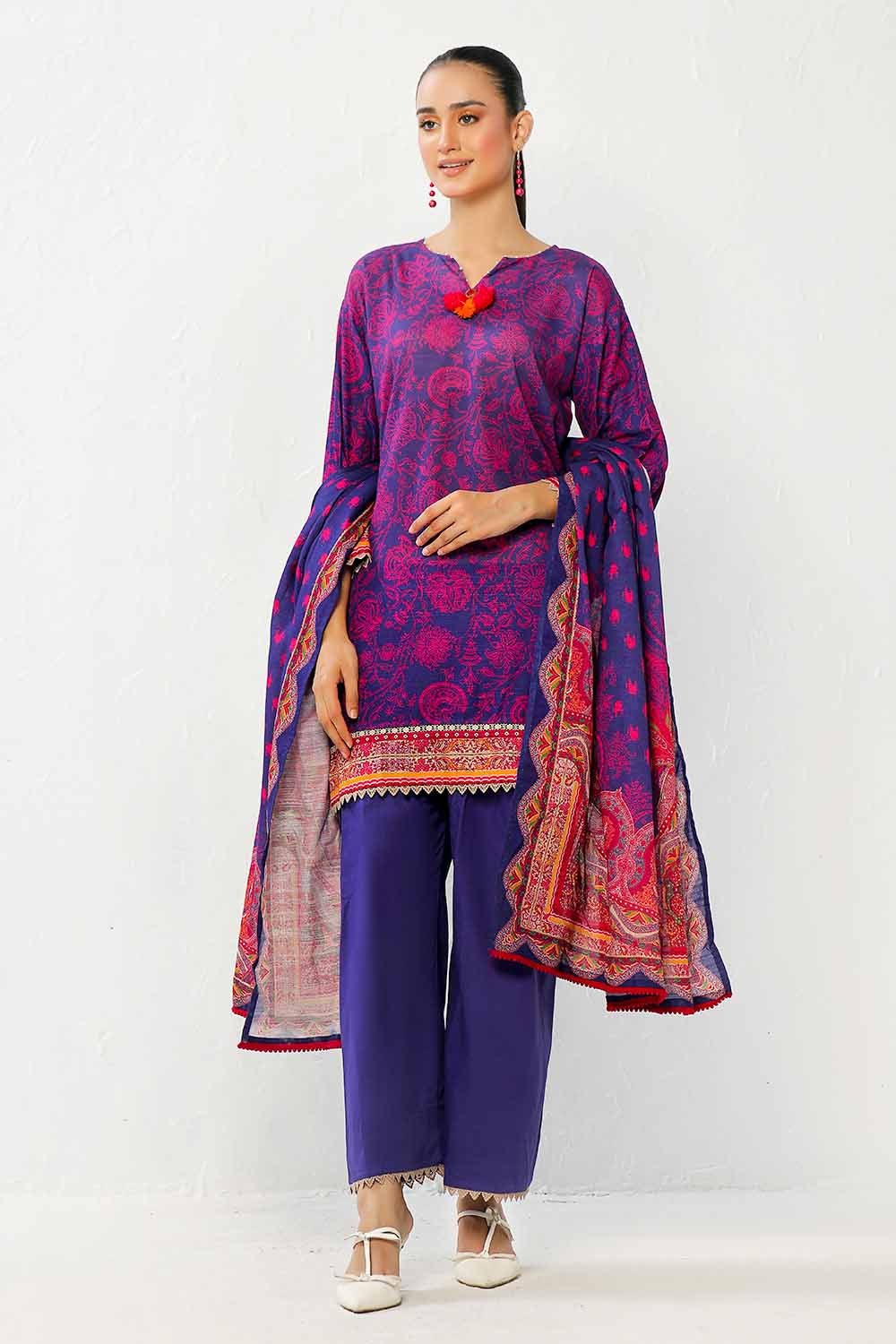 3 Piece Unstitched Printed Khaddar Suit WNS-42023