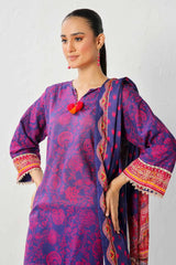 3 Piece Unstitched Printed Khaddar Suit WNS-42023