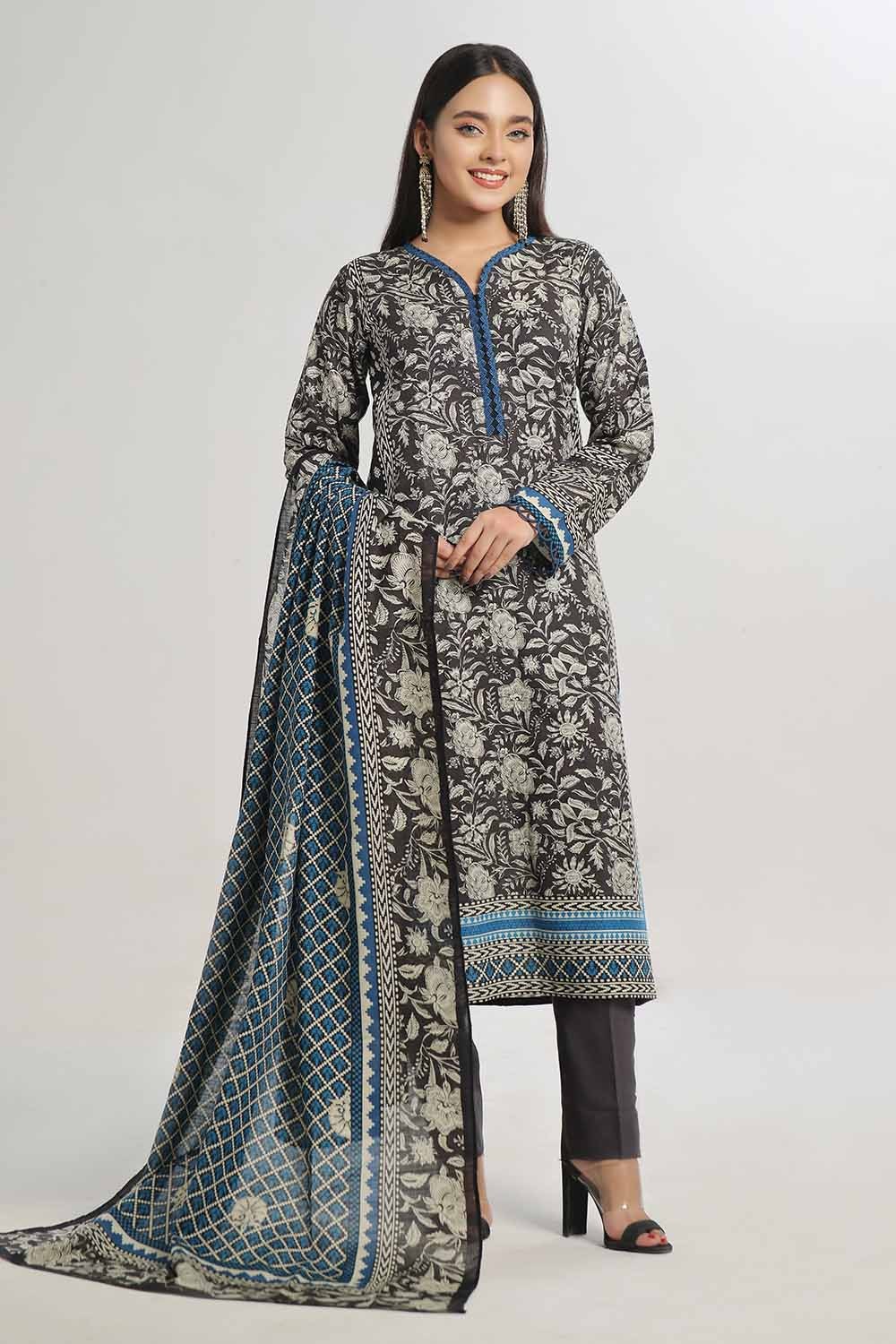 3 Piece Unstitched Printed Khaddar Suit WNS-42029