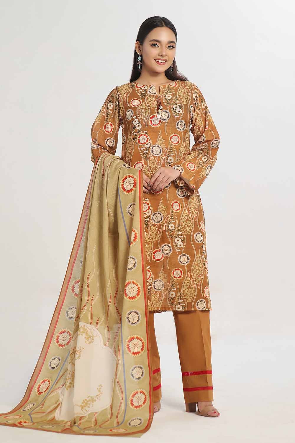 3 Piece Unstitched Printed Khaddar Suit WNS-42036
