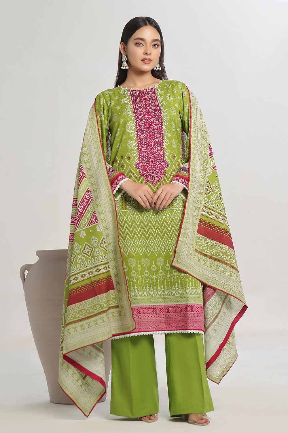 3 Piece Unstitched Printed Khaddar Suit WNS-42105