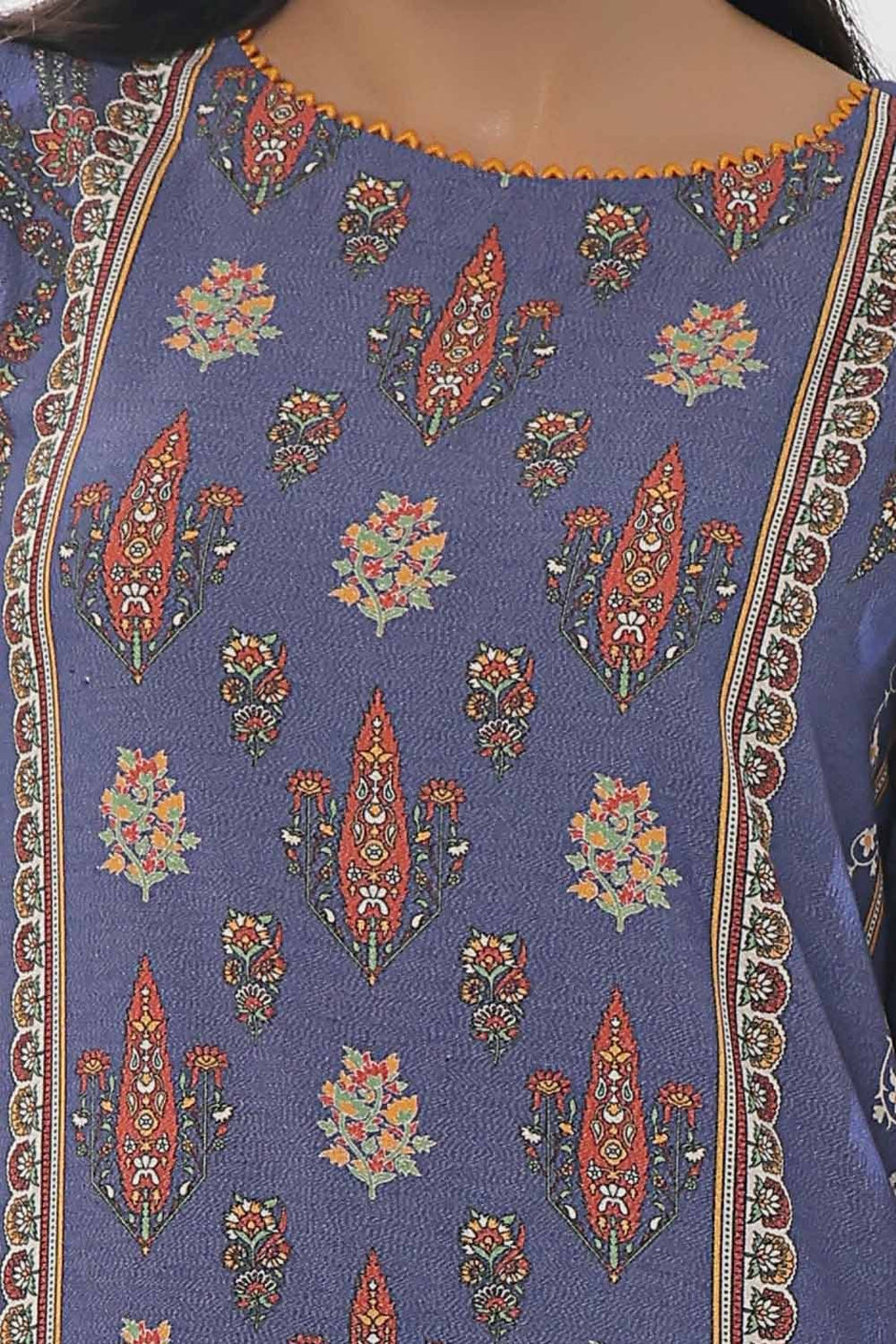 3 Piece Unstitched Printed Dhanak Suit