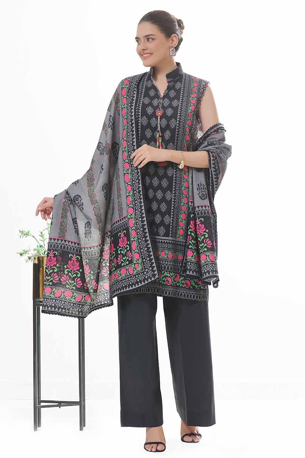 3 Piece Unstitched Printed Khaddar Suit WNS-42132