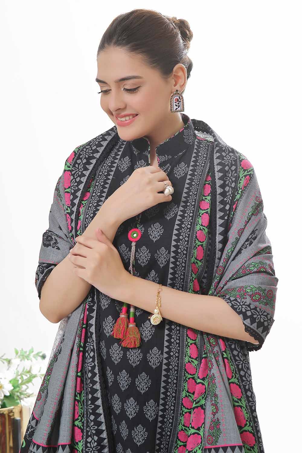 3 Piece Unstitched Printed Khaddar Suit WNS-42132