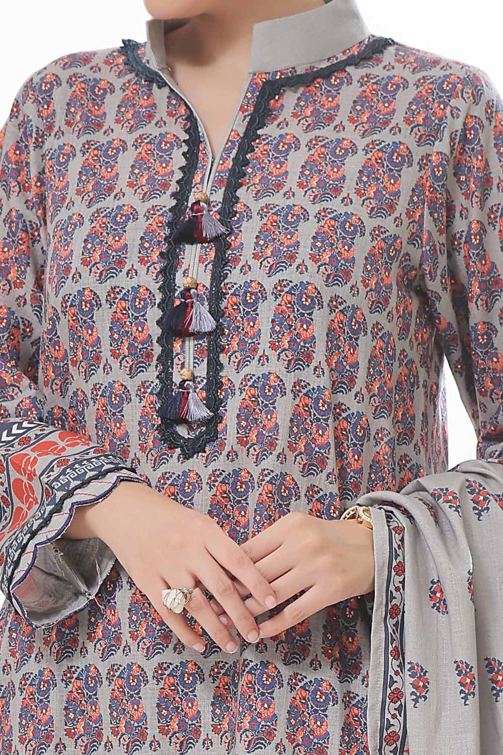3 Piece Unstitched Printed Khaddar Suit WNS-42134