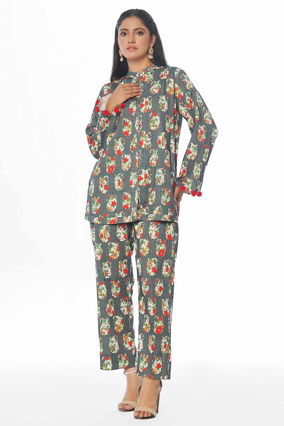 2 Piece Unstitched Printed Khaddar Suit
