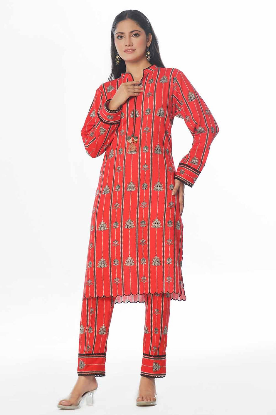 2 Piece Unstitched Printed Khaddar Suit