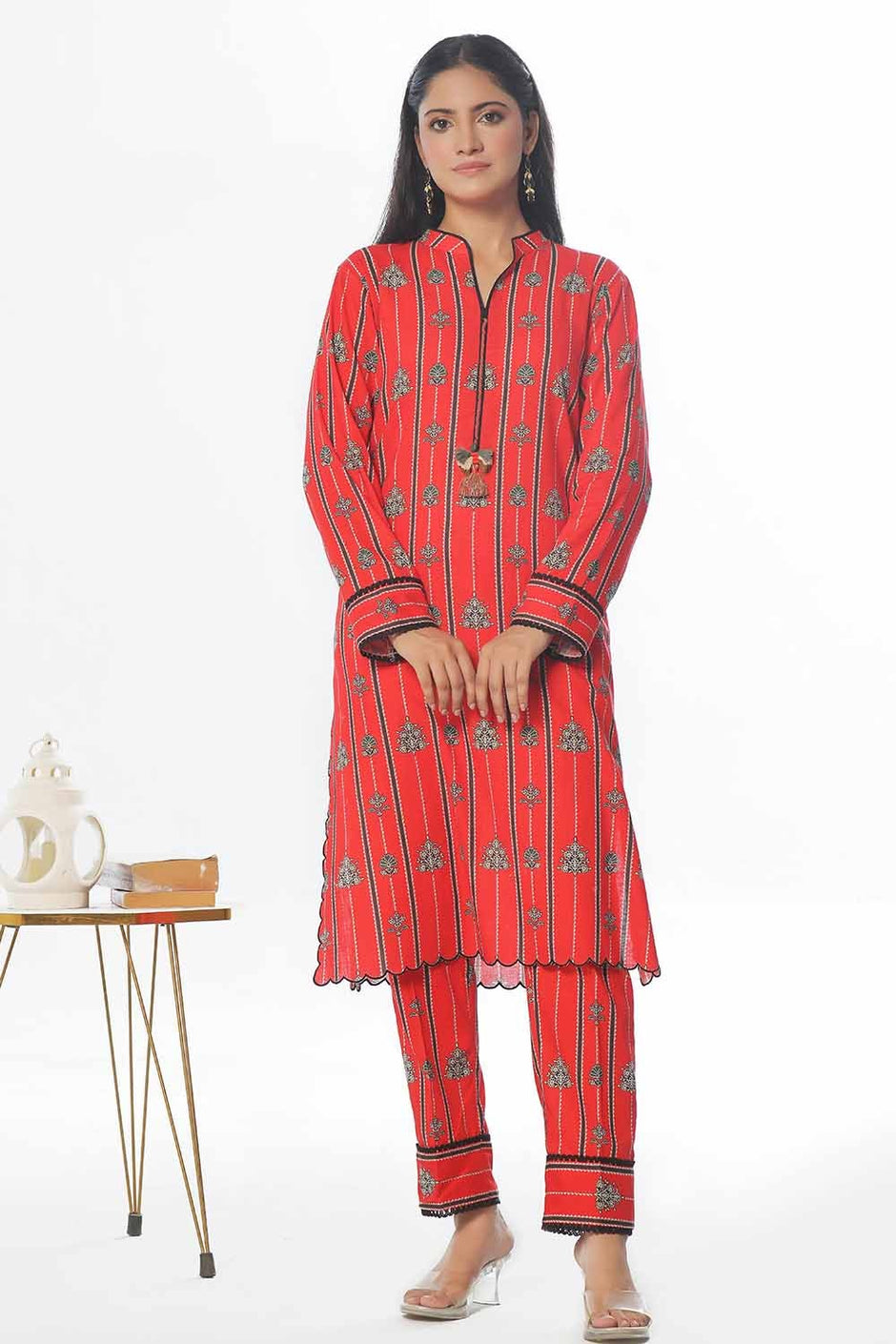 2 Piece Unstitched Printed Khaddar Suit