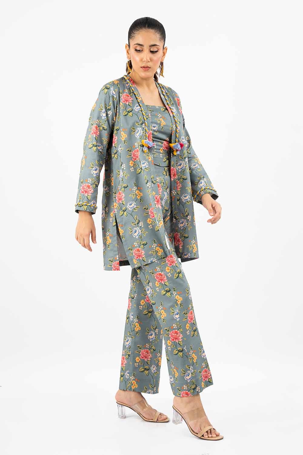 2 Piece Unstitched Printed Linen Suit