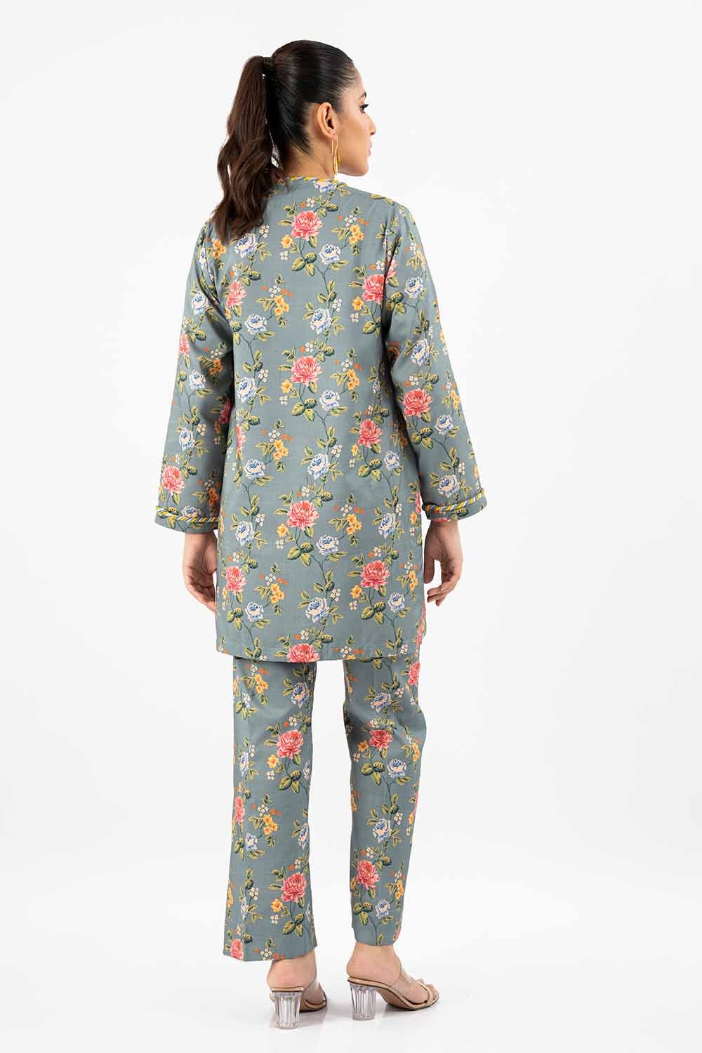 2 Piece Unstitched Printed Linen Suit