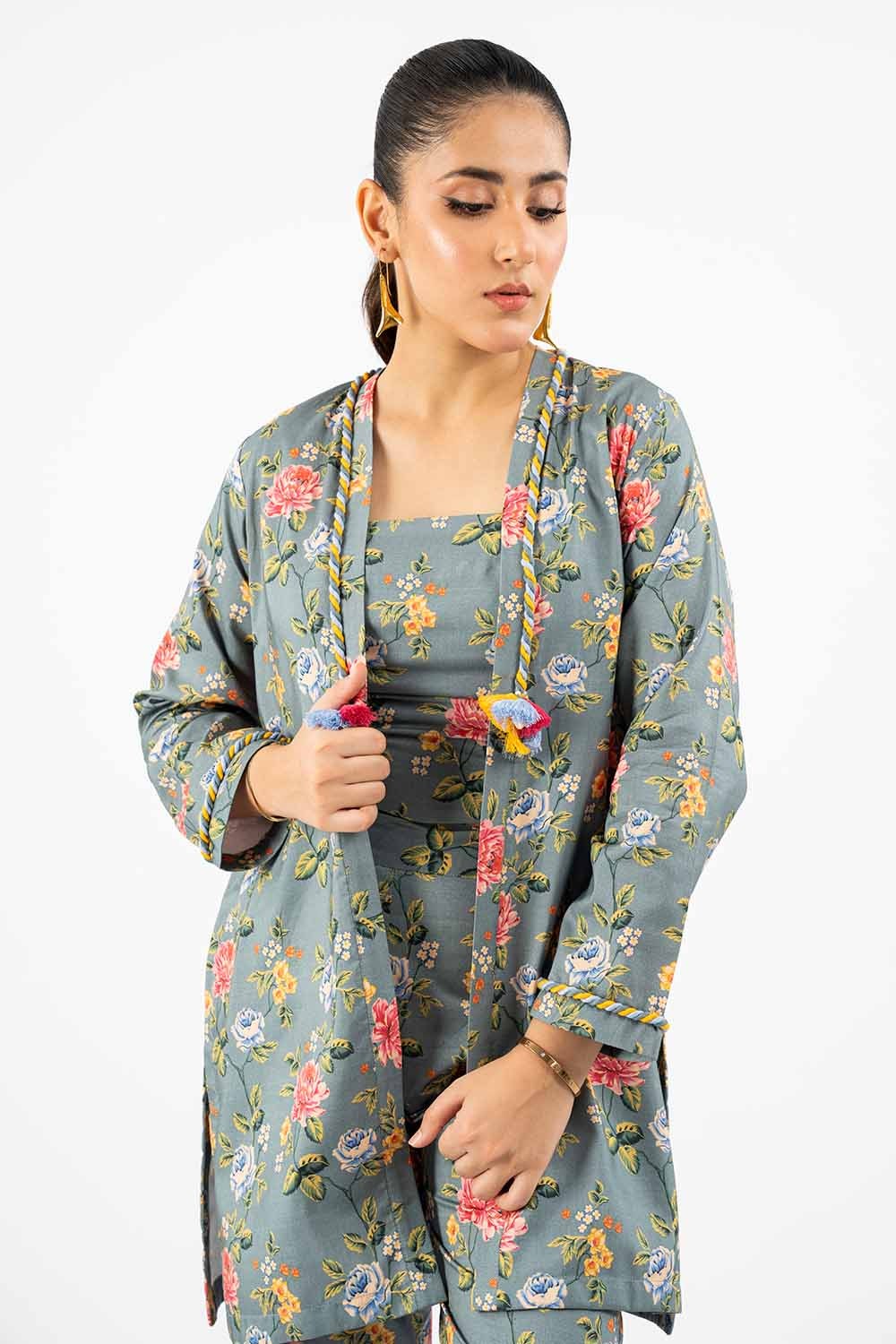 2 Piece Unstitched Printed Linen Suit