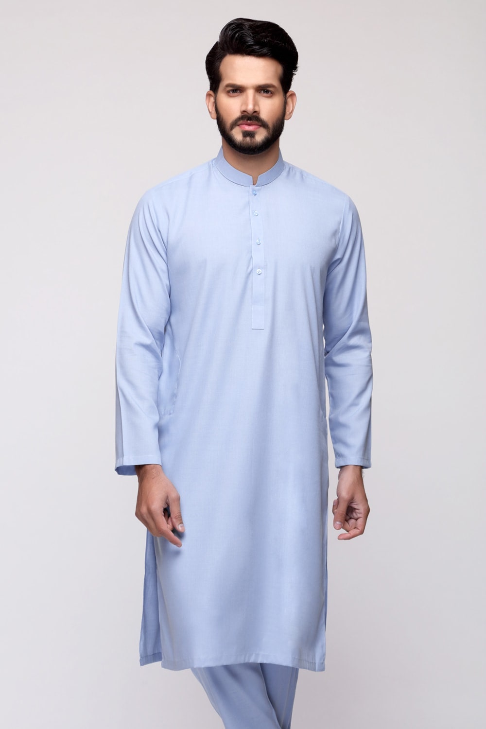 Sky Blue Unstitched Fabric AMBASSADOR - PEACH