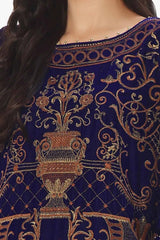 3 Piece Unstitched Embroidered Velvet Suit with Embroidered Velvet Dupatta WV-42001