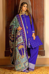 3 Piece Digital Printed Crepe Unstitched Suit with Embroidered Crepe Shawl NS-32010