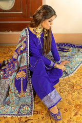 3 Piece Digital Printed Crepe Unstitched Suit with Embroidered Crepe Shawl NS-32010