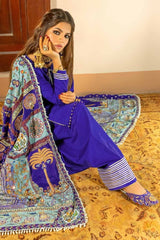 3 Piece Digital Printed Crepe Unstitched Suit with Embroidered Crepe Shawl NS-32010