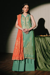 3 Piece Unstitched Embroidered Yarn Dyed Jacquard Suit with Yarn Dyed Jacquard Dupatta FE-52127