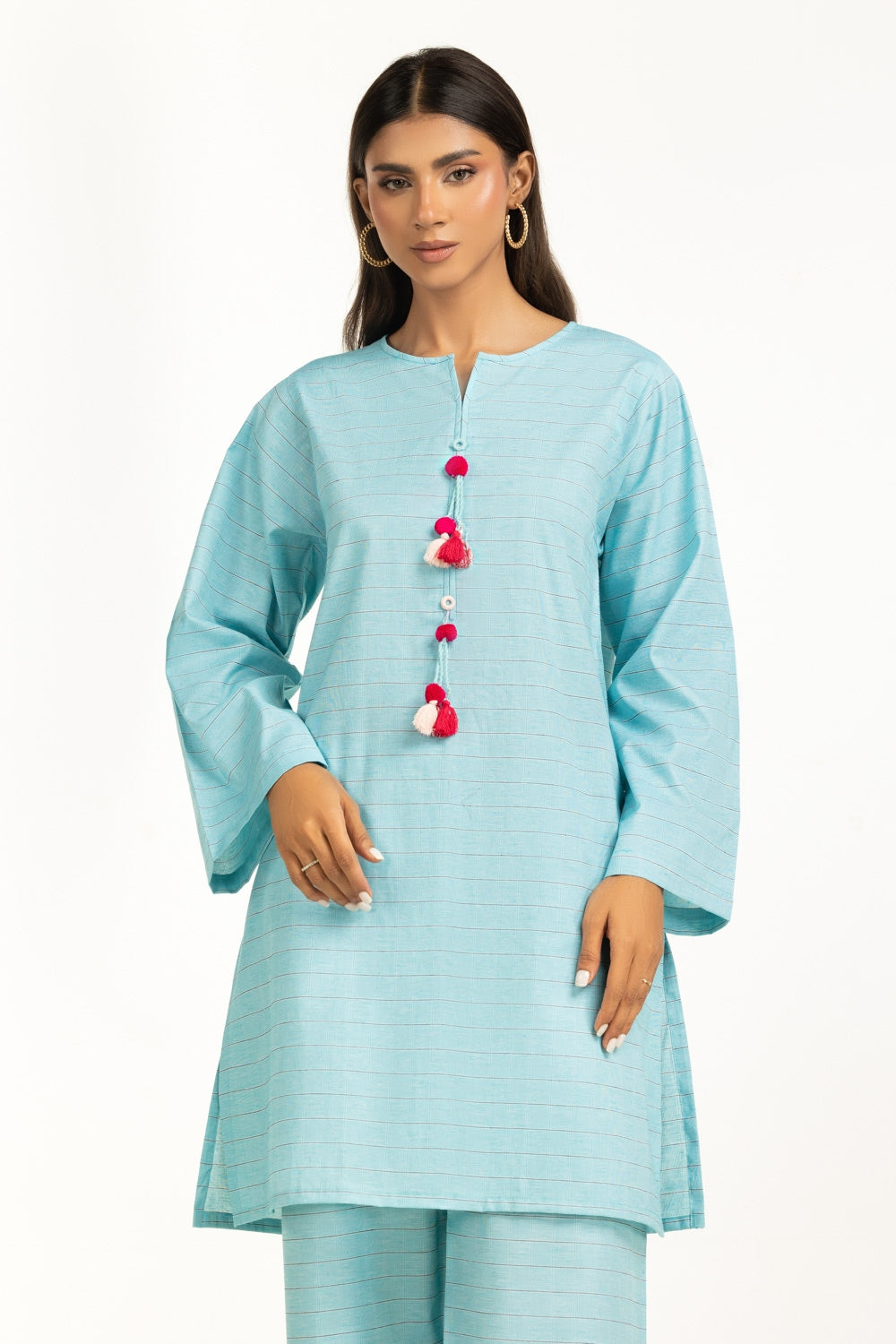 Yarn-dyed Embellished Co-Ord Set IPST-44776-B