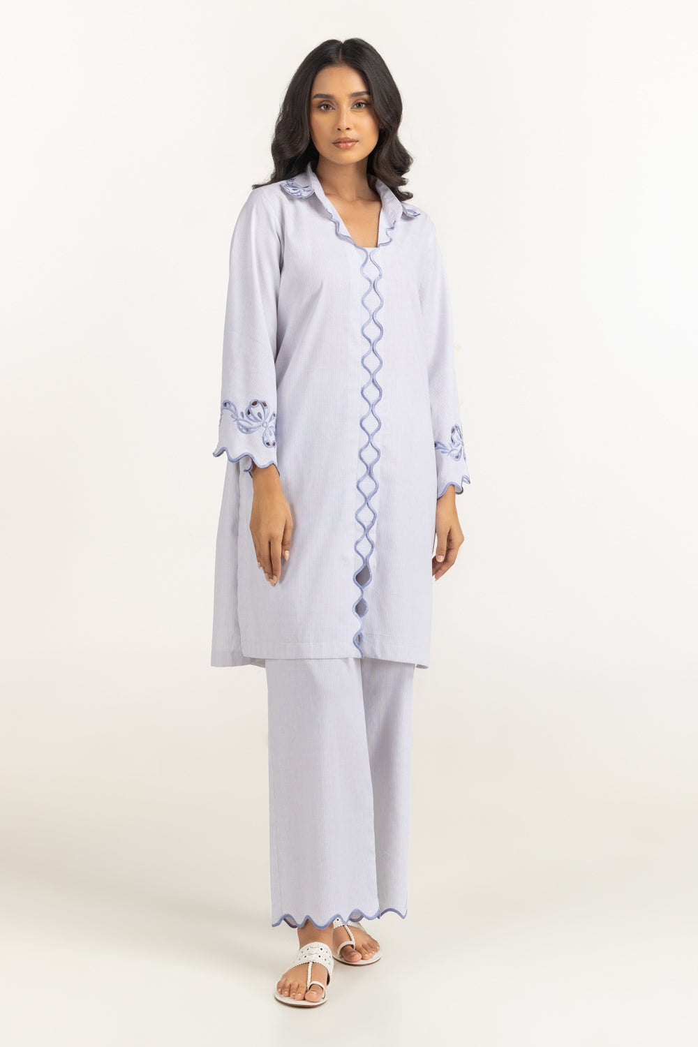 Yarn-dyed Embroidered Co-Ord Set IPST-44693