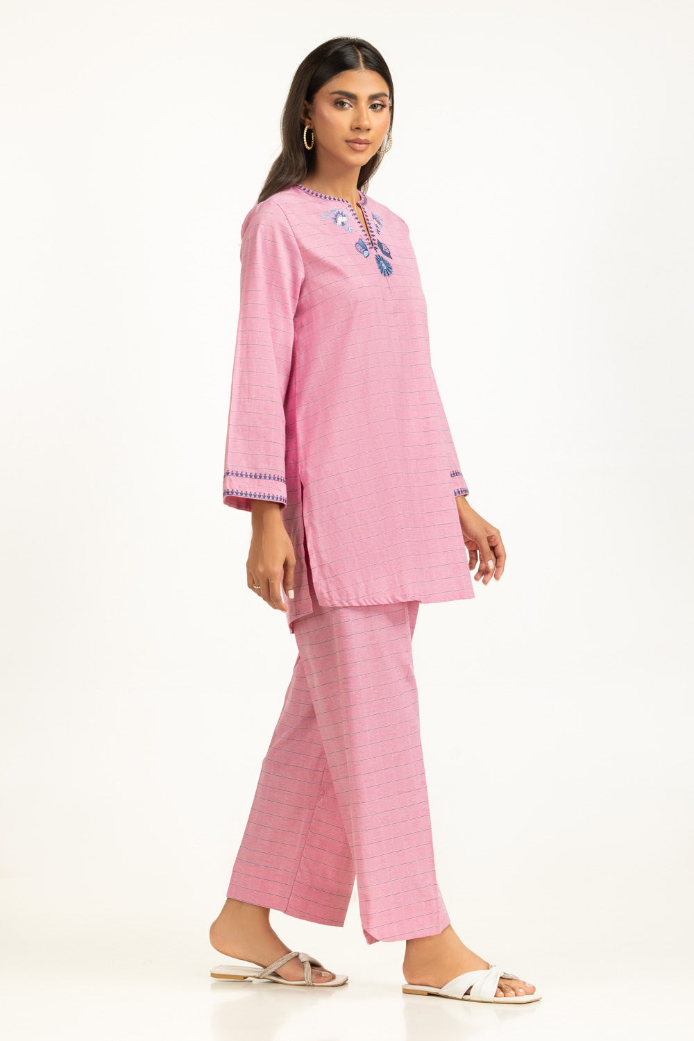 Yarn-dyed Embroidered Co-Ord Set IPST-44783-A
