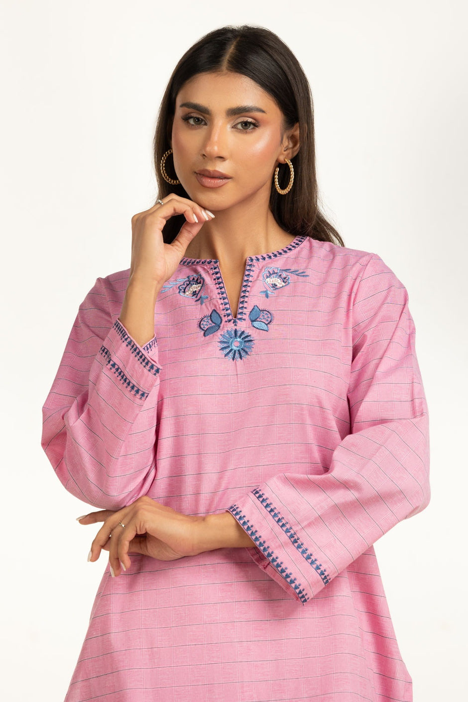 Yarn-dyed Embroidered Co-Ord Set