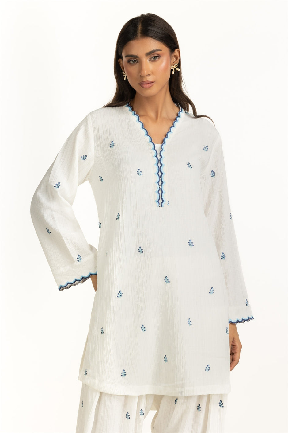 Yarn-dyed Embroidered Co-Ord Set