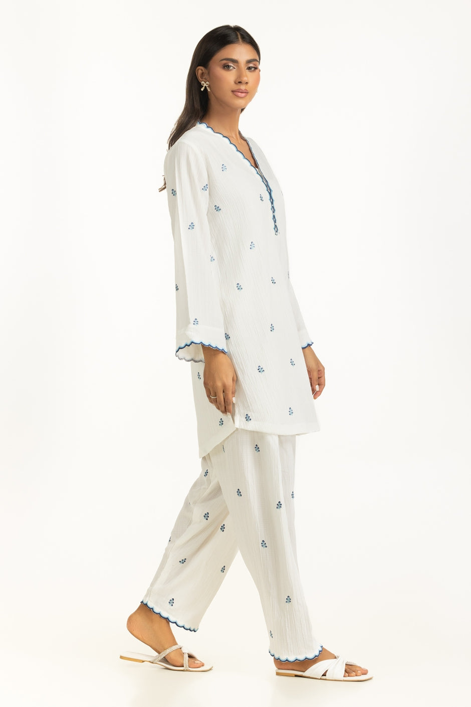 Yarn-dyed Embroidered Co-Ord Set