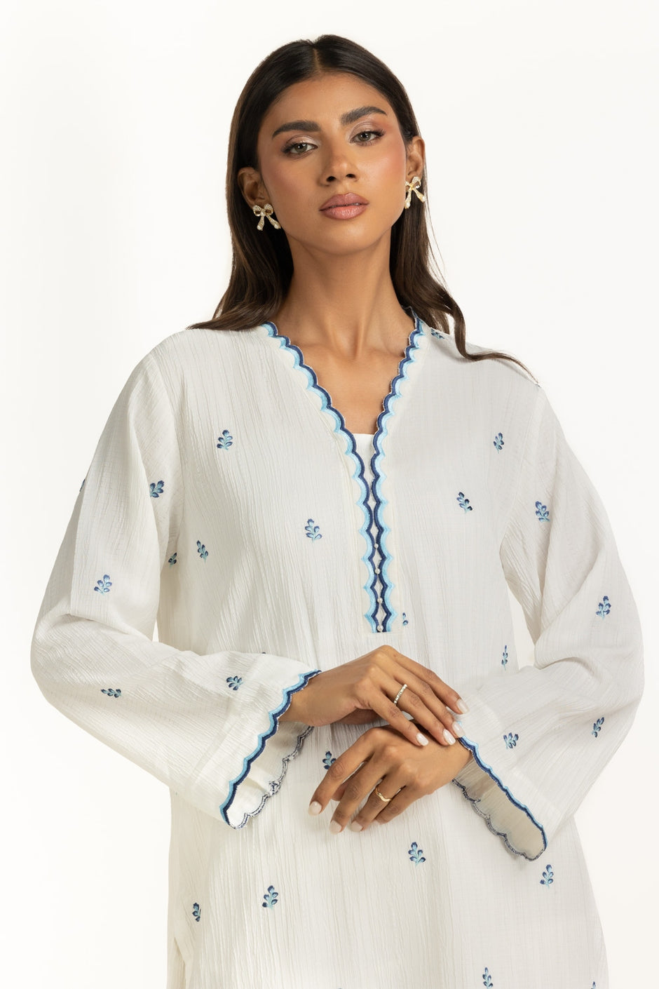 Yarn-dyed Embroidered Co-Ord Set