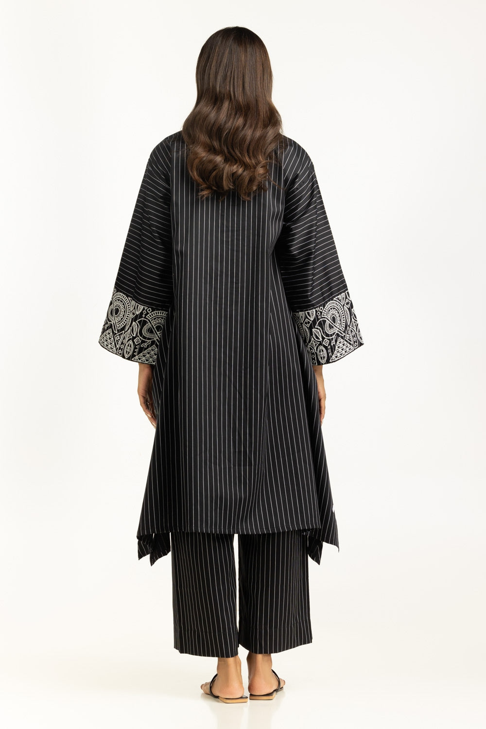 Yarn-dyed Stripe Embroidered Co-Ord Set IPST-55274