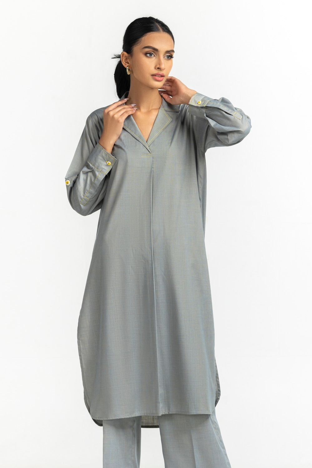 Yarn-dyed Two Tone Co-Ord Set  IPST-44564