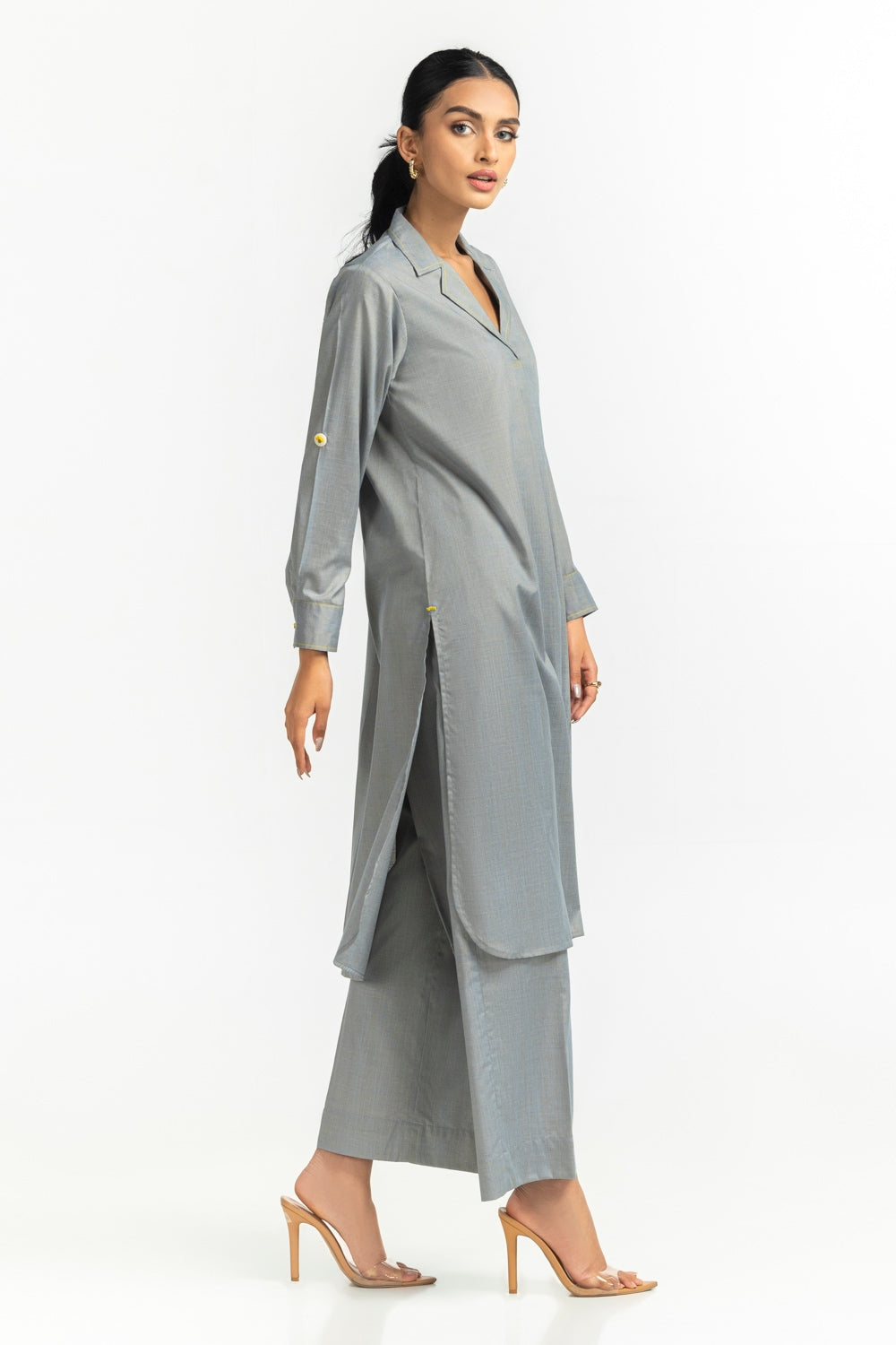 Yarn-dyed Two Tone Co-Ord Set  IPST-44564