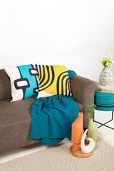 Yellow Oval Digital Printed Cushion Cover