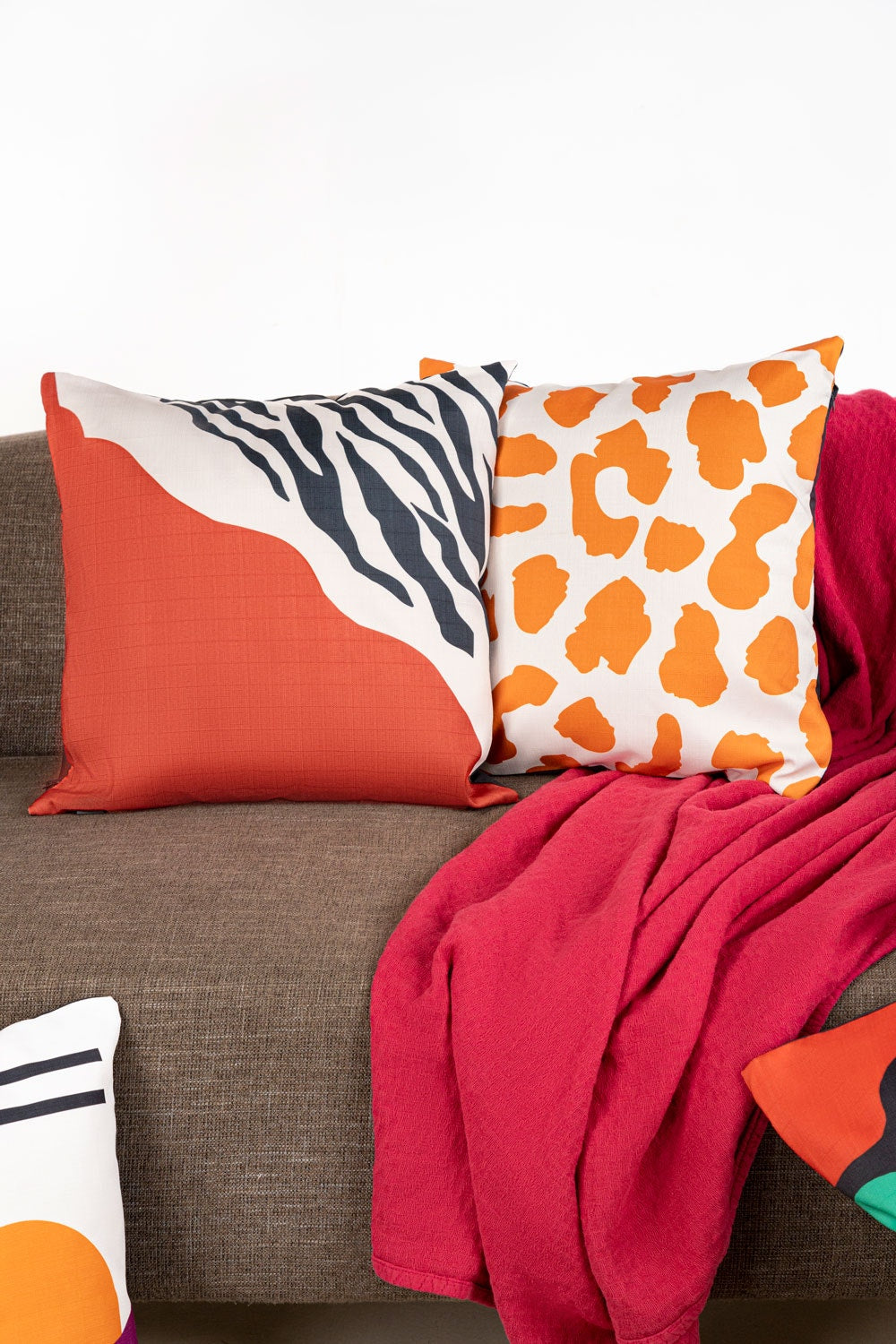 Yellow Strokes Digital Printed Cushion Cover