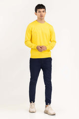Yellow Basic Crew Neck Sweater SWT-BFSCN-22-011