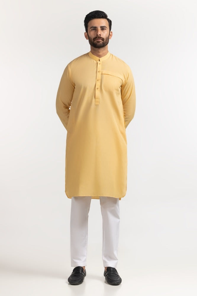 Yellow Basic Kurta KR-STY24-013