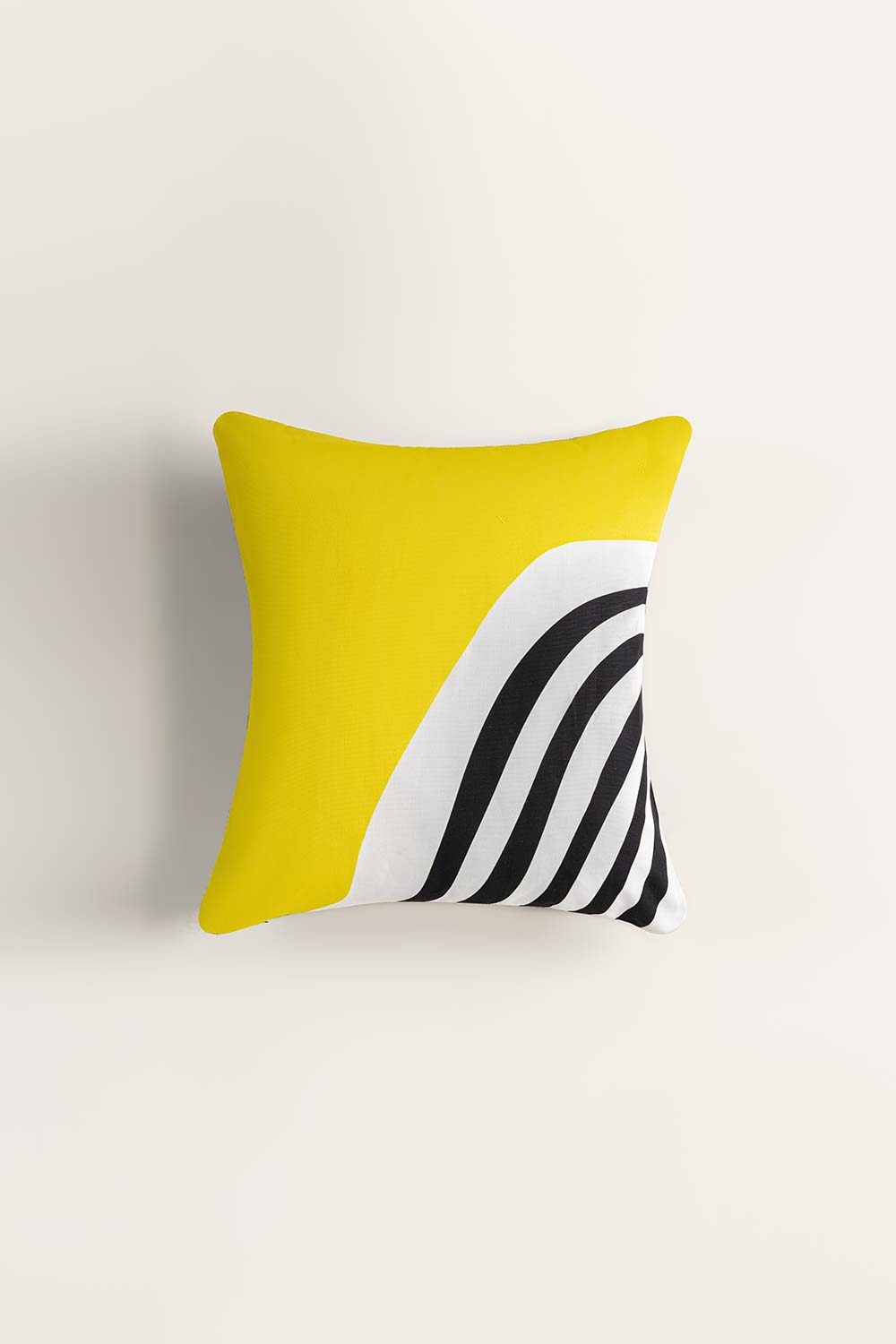 Yellow Curves Digital Cushion Cover