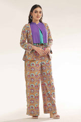 Unstitched Gold Printed Lawn Shirt SL-42037 A