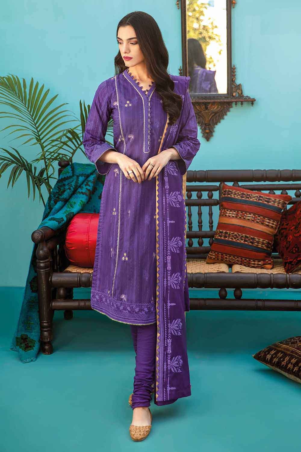 3 Piece Embroidered Lawn Unstitched Suit CL-1288