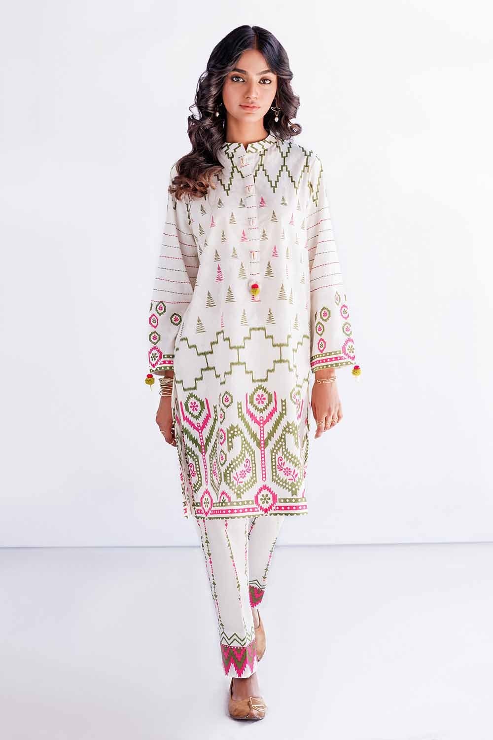 2 Piece Unstitched Jacquard Printed Suit with Lawn Trouser JT-42011