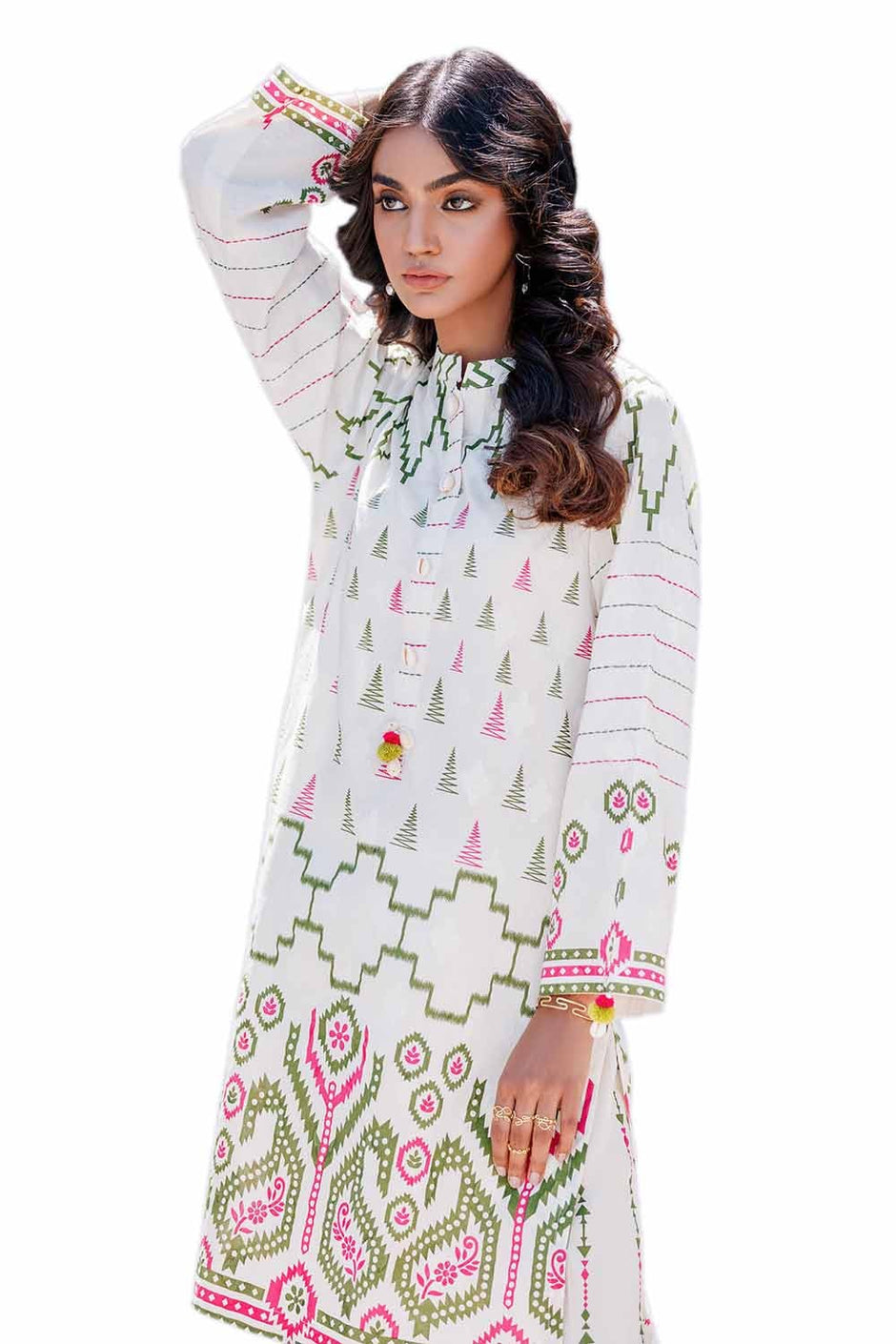 2 Piece Unstitched Jacquard Printed Suit with Lawn Trouser