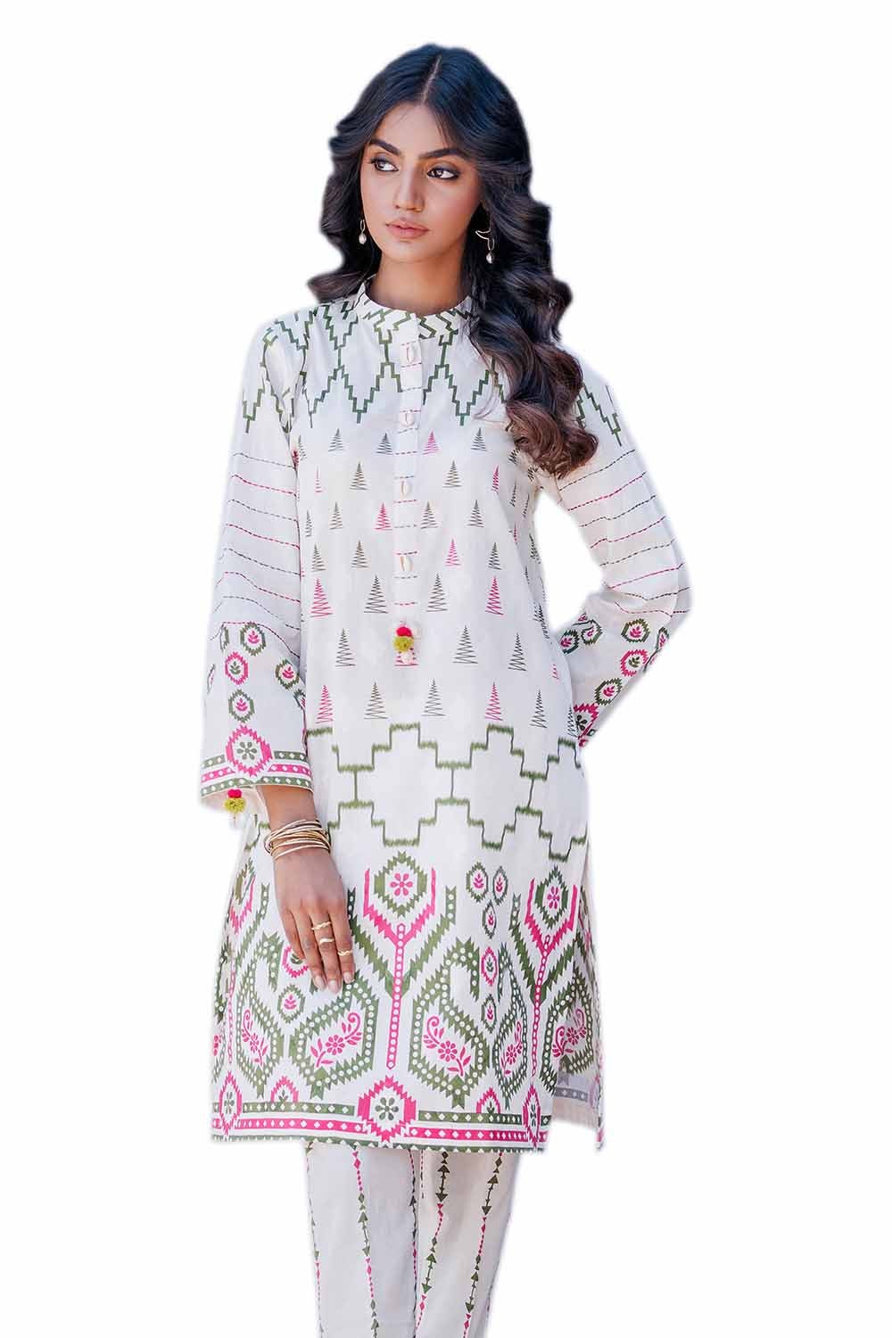 2 Piece Unstitched Jacquard Printed Suit with Lawn Trouser